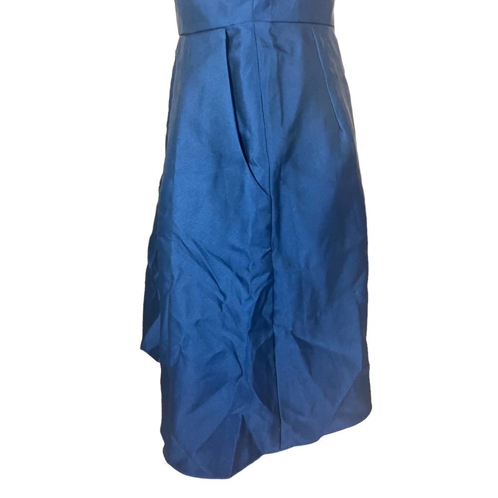 ALFRED SUNG MIDNIGHT BLUE V- NECK SATIN COCKTAIL DRESS SIZE 8 NWT - Picture 10 of 14